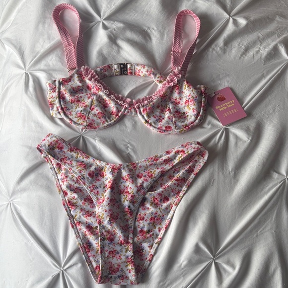Strawberry Milk Mob Other - Strawberry Milk Mob Young Love Floral Two-Piece Bikini Set